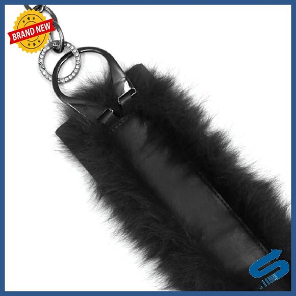 Faux Fur Leather Wide Belt Adjustable Chain Y2K Punk Grunge main image 8